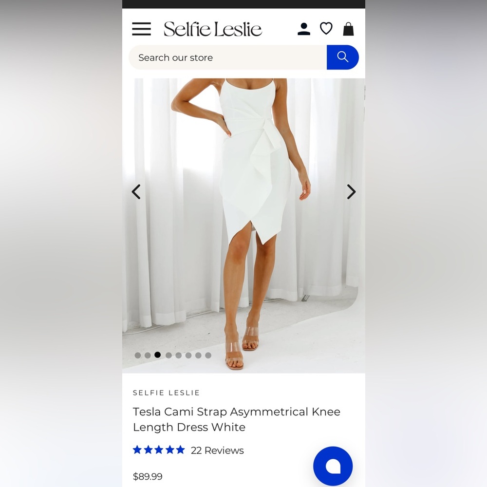 Selfie Leslie White Asymmetrical Ruffled Cocktail Dress - Picture 5 of 5